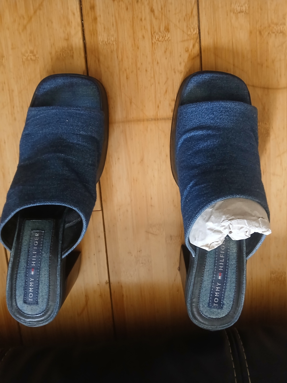 Tommy Hilfiger Denim Slide Sandals - Navy Blue